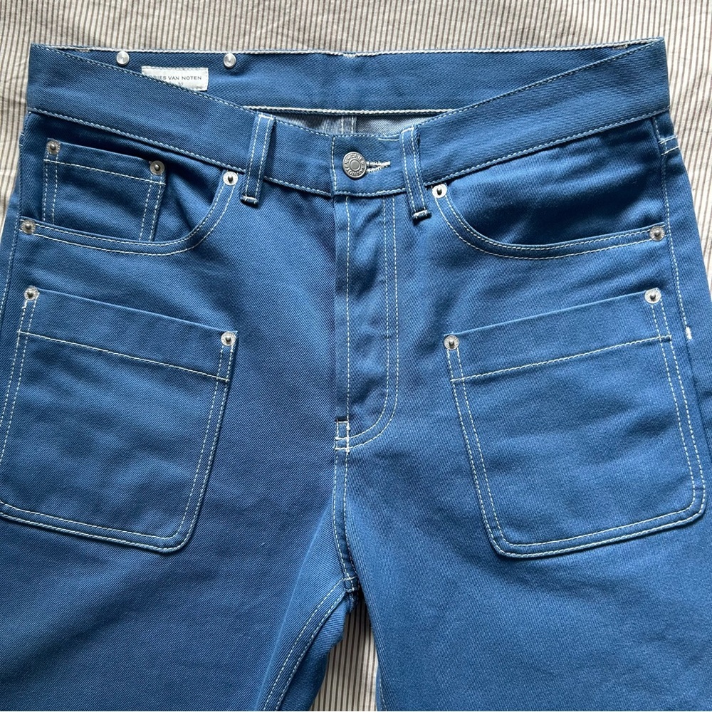 Dries Van Noten PANTHERO Blue Denim Pants